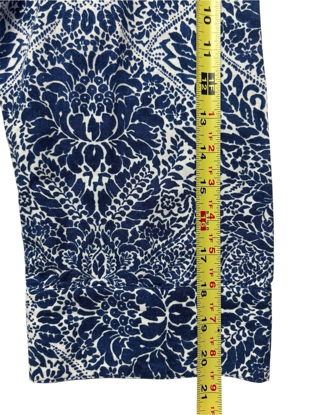 Chico's Blue White Embroidered Tunic Popover Top Linen Blend Size 3/US XL - Picture 8 of 11